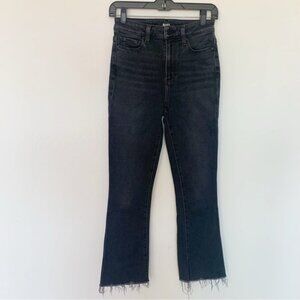 EUC Paige Claudine High Rise Ankle Flare in Black Lotus Wash Jeans Size 26